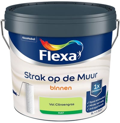 Flexa - Strak Op De Muur Binnen Mat - Vol Citroengras - Mengverf - 5 L