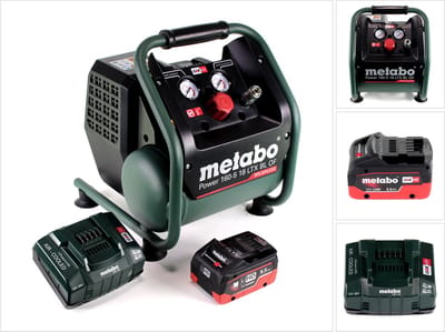 Metabo Power 160-5 18 LTX BL OF accucompressor 18 V 8,0 bar borstelloos + 1x LiHD accupack 5,5 Ah + lader