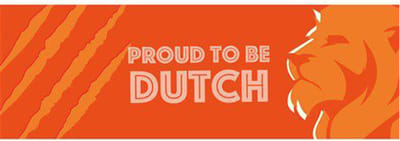 Gevelvlag - oranje - Proud to be Dutch - 74 x 220 cm - vlag voor het WK - EK voetbal - banner