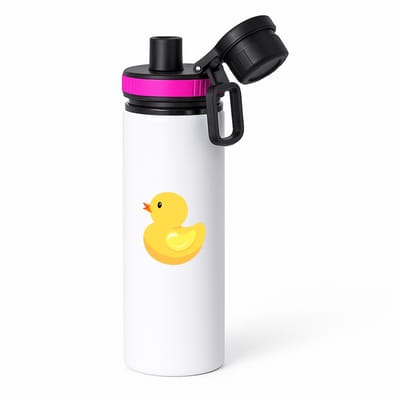 Hacebo® - Badeend waterfles met draaidop roze - Bad eend - Kinderen - Kuikentje - vogel - dieren - water fles - 850ML