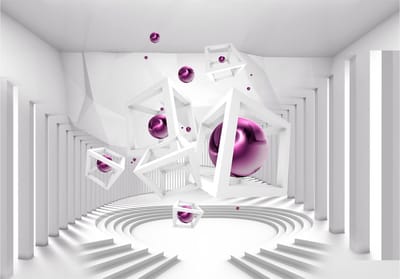 Fotobehangkoning - Behang - Vliesbehang - Fotobehang - Along the corridor - 3D Geometrie - 150 x 105 cm