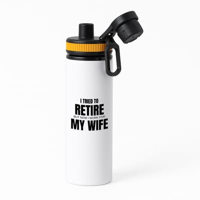 Hacebo® - I tried to retire waterfles met draaidop oranje - Pensioen - werken voor vrouw - werk - afscheidscadeau - verjaardagscadeau - kado - water fles - 850ML