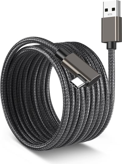 NÖRDIC VR Link kabel - USB-C naar USB - USB3.2 Gen1 -Geschikt voor Oculus Quest 2 VR bril - 5m - Zwart