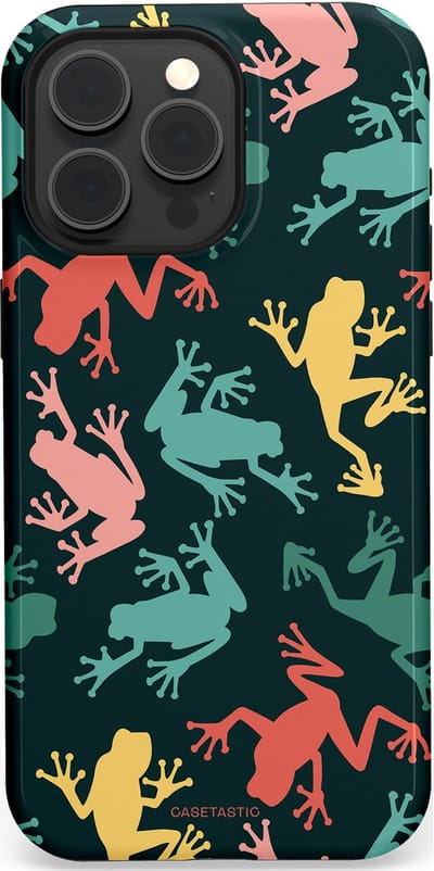 Casetastic Hoesje Geschikt voor Apple iPhone 15 Pro Max Magsafe - Stijlvolle Beschermende Duo-layer Case - Regenwoud Kikkers