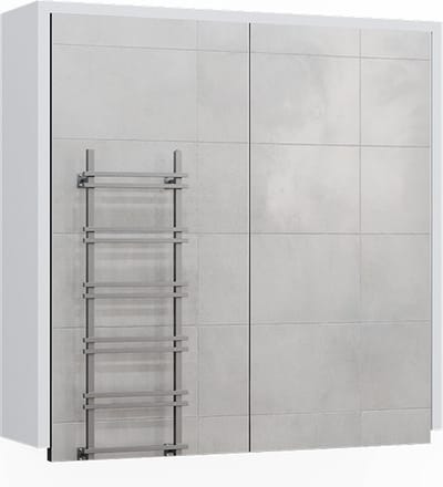 Vicco Maltin Badkamerspiegelkast – 60 x 58 cm met twee spiegeldeuren Wit/antraciet