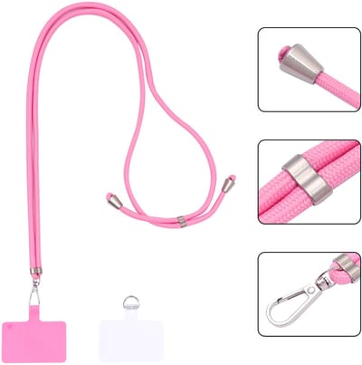 Casemania Universele Telefoonkoord - Marshmellow Pink - Verstelbare Telefoonketting - Crossbody Draagkoord Koord voor Telefoon - Lanyard Cord - Roze