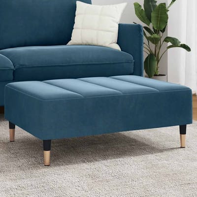 vidaXL - Voetenbank - 77x55x31 - cm - fluweel - blauw