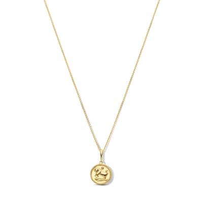 New Bling 9NBG-0297 Gouden Ketting met Sterrenbeeld - Stier - 10 mm Doorsnee - Ankerschakel - 39 + 3 + 3 cm - 0,8 mm Dik - 14 Karaat - Goud