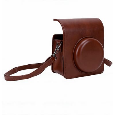Beschermhoes Vervanging voor Fujifilm Instax Mini 13 Instant Camera PU Leer Opbergtas met Afneembare Bovenklep koffie