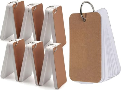 300 Stuks Blanco Kraft Kaarten Flashcards - Wit - Systeemkaarten Ringen - Karton Flitskaarten - Mini Kraftpapier Cadeaulabels/ Bedankt Kaartjes - Lege Wenskaarten\Naamkaartjes - Flash cards met Ring - Kleine Verjaardagskaart