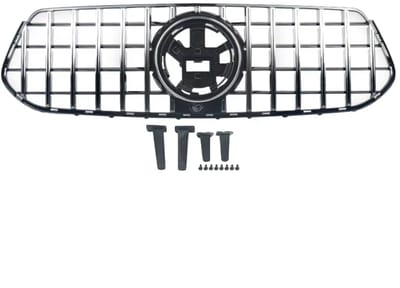 Voorbumper - Voor Mercedes GLE-Klasse W167/V167/C167 2020-2022 - Auto accessoires - GT stijl voorgrille - Chroom + Zwart