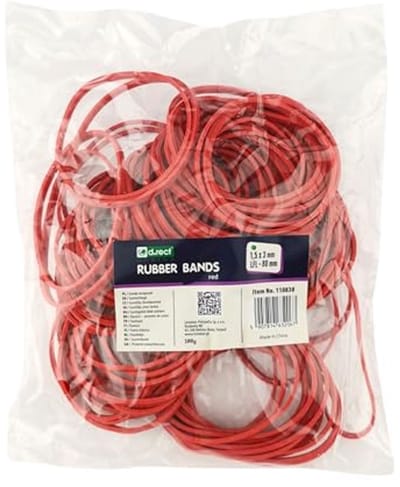 Rubberen Banden voor Huishoudelijk en Kantoor Gebruik - 100 g Zak, 50 mm Diameter, Hoogwaardige Recyclebare Rubber Ringen