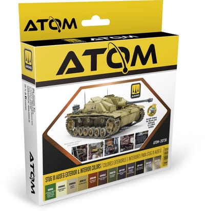 AMMO by Mig Jimenez Hobbyverf Acrylverf - MIG 20730 ATOM - StugIII Ausf.G Exterieur - Interieur Militaire Kleuren - Acryl Set 12x20ml Verf set - 12x 20 ml