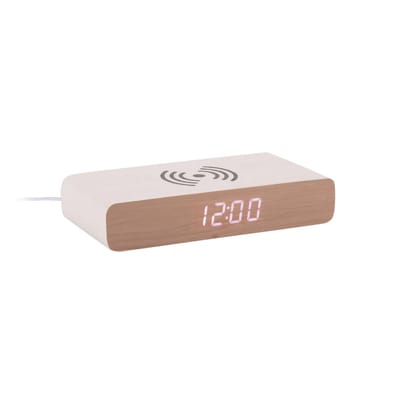 Karlsson Wekker Retro Flat Led - Mat wit - 16.1x7.6x3cm - Scandinavisch - Wekker voor slaapkamer - Wekkers