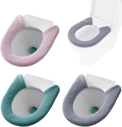 Toiletbril Hoes- 3-Delige Toiletbrilverwarmerhoes - Toiletbrilbeschermer - Toiletafdichting - Toiletbrilhoes met Knop - Zacht En Comfortabel - Universele Toiletbril - Warme Toiletbrilmat