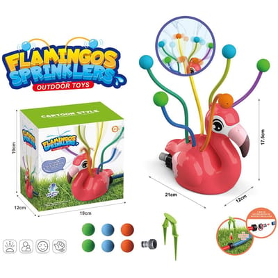 Flamingo Sprinkler Buiten Waterspeelgoed voor Kinderen Zomer Tuin Zwembadfeest Plezier Cartoon Spuit Spetter Bad blue