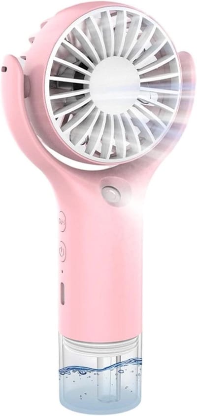 Vernevelingsventilator - Handventilator - Persoonlijke verkoeling - USB Oplaadbaar - 4x9x4 cm - Roze