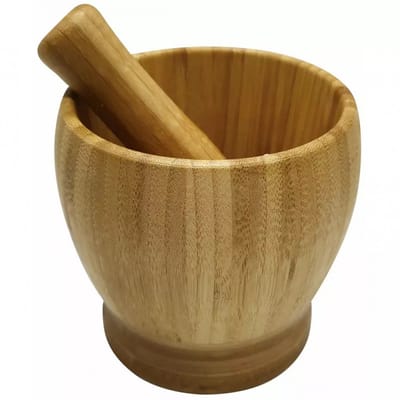 Kinghoff KH-1617 - Bamboe Moździerz - 11cm - Natuurlijke Materiaal - Ergonomisch