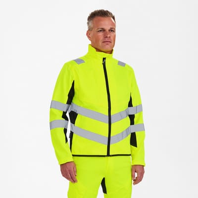 Engel Safety werkjack met 2-weg stretch 1544-314 - Hi-vis Yellow / Black - L