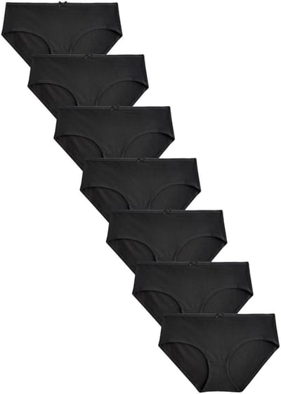 Next - Dames - Set van 7 slips met hoog katoengehalte - Zwart