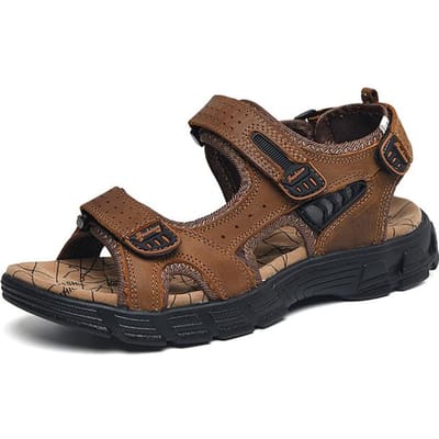 Heren Echt Lederen Sandalen Strand Schoenen Zachte Rijschoenen Schoeisel Zomer Heren Sandalen Echt Lederen Slippers 41 donkerbruine kleur
