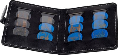 Plectrumportemonnee - Boston PP-512 - PVC - Zwart-blauw - Incl 12 delrin plectrums - Goudprint