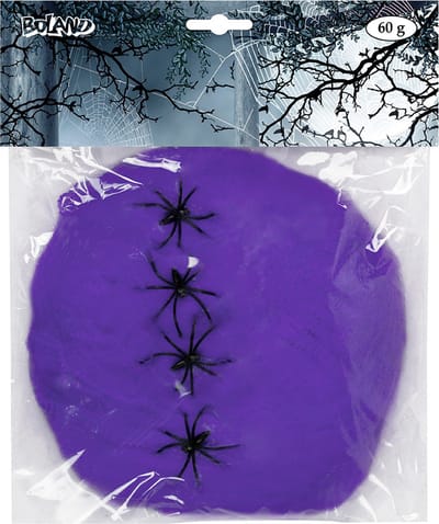 Boland - Spinrag met spinnen 60 g paars - Horror - Horror