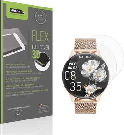 dipos FLEX – 2x Matte Screenprotector geschikt voor FITFLEX FV21 | Volledige Schermbescherming | Case-Friendly