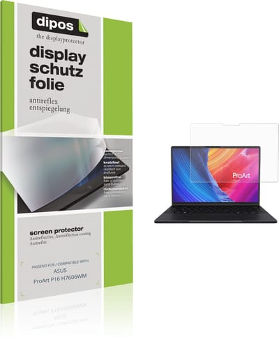 dipos – 2x Matte Beschermfolie geschikt voor ASUS ProArt P16 H7606WM | Krasbestendige & antireflecterende Screenprotector Ultra-Thin