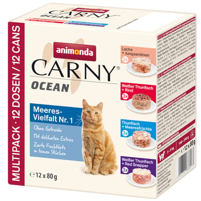 12x80g Ocean Ocean Mix I (4 soorten) animonda Carny Kattenvoer