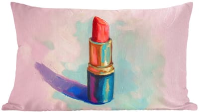 Sierkussens - Kussentjes Woonkamer - 60x40 cm - Lippenstift - Rood - Penseelstreken