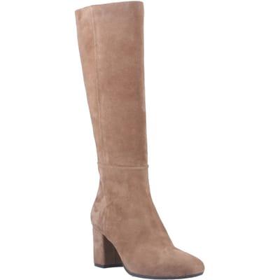 Hush Puppies Oprah Suède Lange Leren Dames Mocha Haklaarzen Tot De Knie