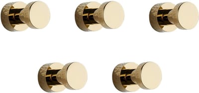OUYLAF Wandhaken - 5 stuks - ophanghaken - kapstokhaak - wandhaken goud - Volledig koperen wandhaken - wand haken - Handdoekhaak - handdoekhaakjes - voor badkamer, keuken, deur, kast