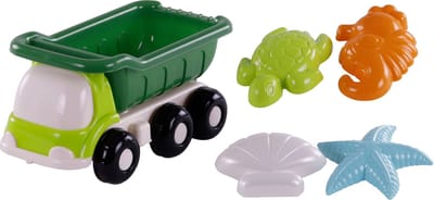 Cavallino Toys Cavallino Beach Dump Truck with 4 Sand Shapes Green
