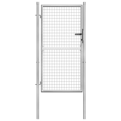 vidaXL - Tuinpoort - gegalvaniseerd - staal - 105x150 - cm - zilver