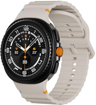 Siliconen bandje - geschikt voor Samsung Galaxy Watch 8 (40mm) / Galaxy Watch 8 (44mm) / Galaxy Watch 8 Classic - wave met gespsluiting - starlight