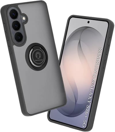 Hoesje geschikt voor Samsung Galaxy S26 Plus - Techsuit Glinth Back Cover met ring en magneet - Zwart