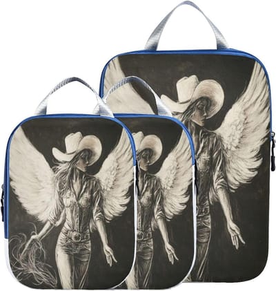 Reis Tassen Set - Packing Organisers - Kleding Opbergen - Compressie Met Rits - 3 Delig - Esthetische Kunst