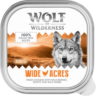 24x300g Adult Wide Acres Kip Wolf of Wilderness Hondenvoer