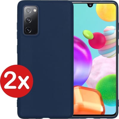 Hoesje - 2 Stuks - Geschikt voor Samsung Galaxy A41 - Sterk & Shockproof - Telefoonhoes - Back Cover - Case Siliconen - Telefoon Hoes - Donkerblauw