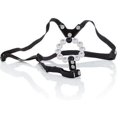 California Exotic Novelties Lovers Thong Pleasure Pearls - Slipje - Zwart