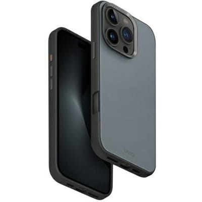 Coque de chargement UNIQ Lyden DS pour iPhone 16 Pro 6,3  Magclick bleu-noir/bleu-noir délavé