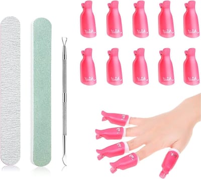 Set van 10 Nagelclips met Cuticle Pusher en 2 Vijl voor Gel Nagellak Verwijdering - Ideaal voor Thuis Manicure en Pedicure
