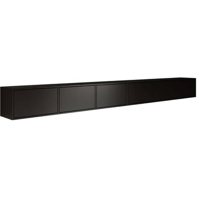 Selsey Framme – Hangend tv-meubel met zes kleppen 300 cm, zwart