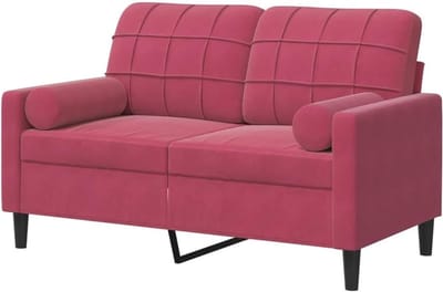 Tweezitsbank - Bank zitbank - Ontspannen thuis - Zacht fluweel - 120 cm - Wijnrood
