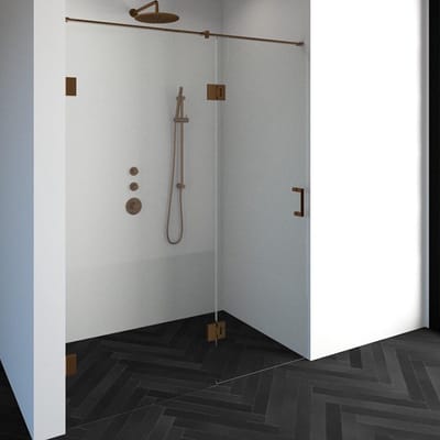 Brauer Void nisdeur 2-delig helder glas 160x200 omkeerbaar met draaideur 70 aan glas incl. glascoating PVD koper