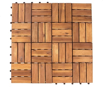 Hout terrastegels / set van 9x 30x30 Dikte 2.4 cm / voor buiten & binnen /