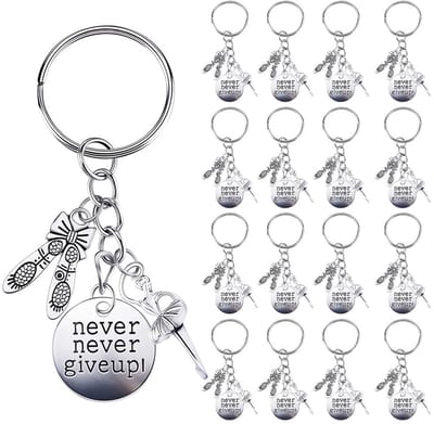 Dailygoods- Sleutelhanger Antiek Zilver - 20 Stuks - Ballet Sleutelhanger - Inspiratie Woord - Feestgunst - Huwelijksgunst - Decoratie - Bedel