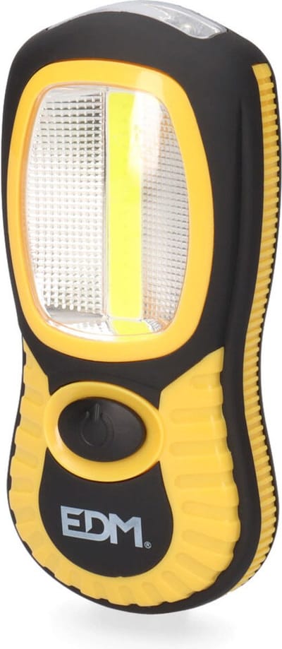 Zaklamp LED EDM Cob XL Haak Magneet Dubbele functie 230 Lm Geel ABS 3 W