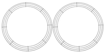 Draadkrans Ringen Frame voor Voordeur - 2 Stuks voor Nieuwjaar, Valentijn, Kerst, en Lente Decoratie - 40,5 cm